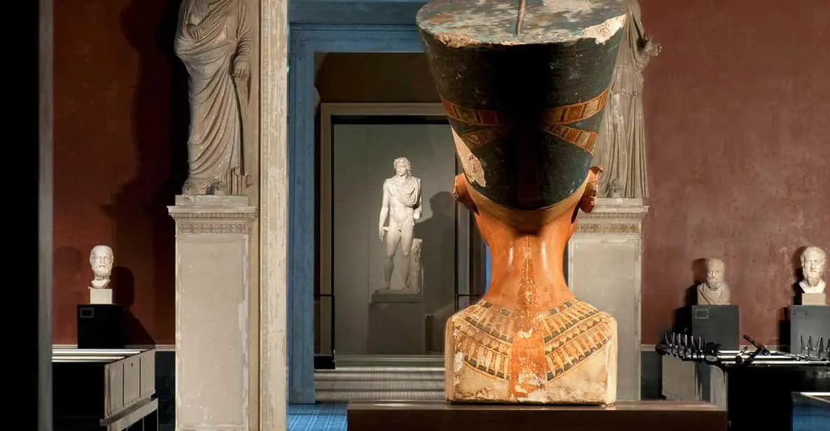 A guided group in the Egyptian galleries of the Neues Museum, a top museum in Berlin, Germany