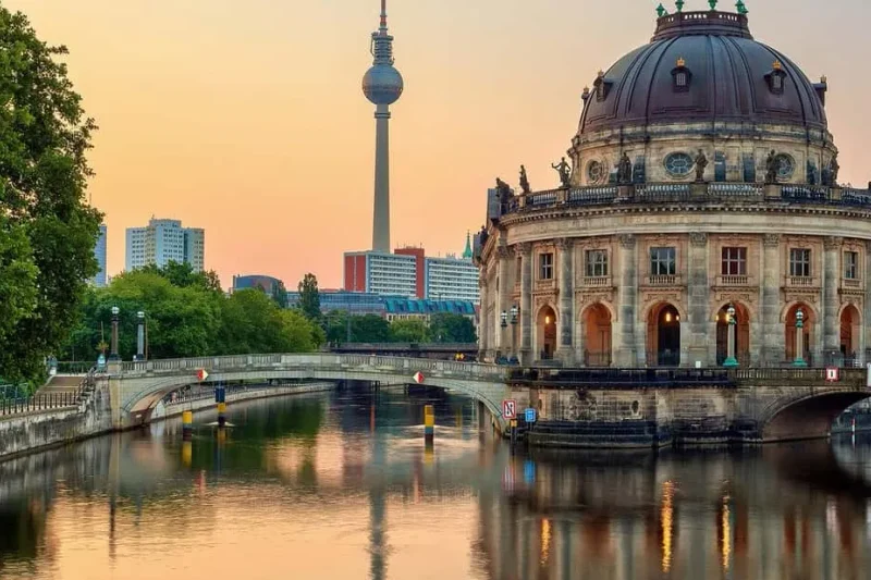 The domed Bode-Museum above the Spree on Museum Island, one of the quietest museums in Berlin, Germany