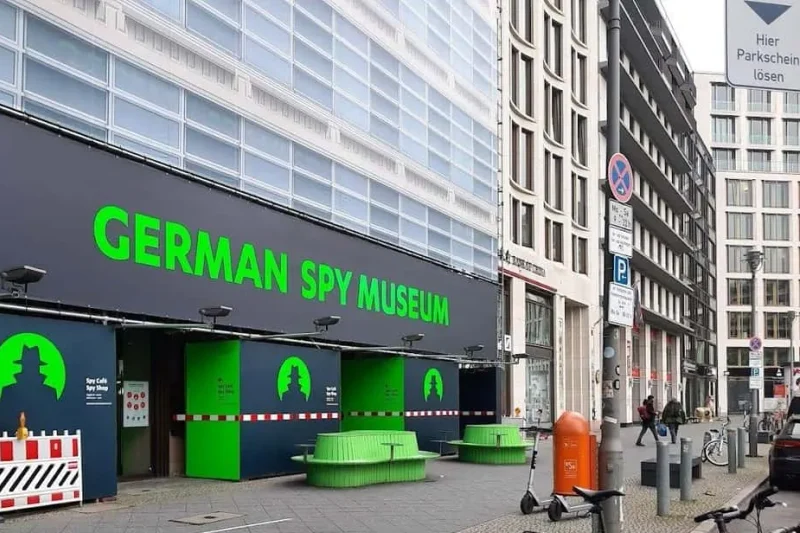 Cold War listening devices and cipher machines on display at the German Spy Museum, one of the museums in Berlin, Germany