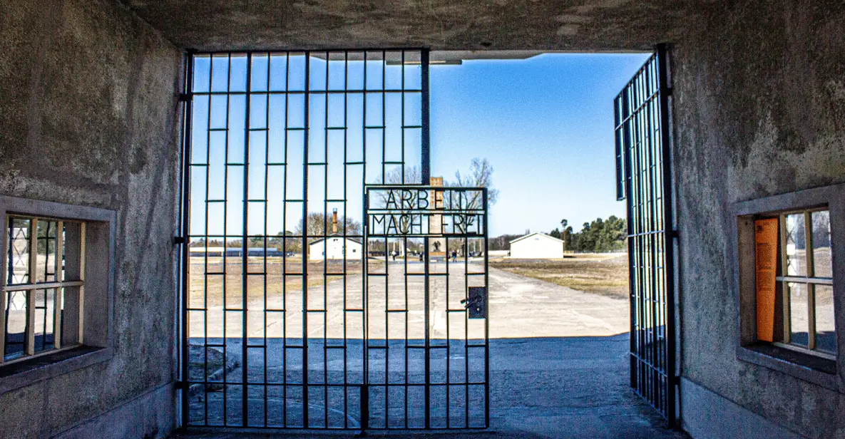The barracks and roll-call ground at the Sachsenhausen memorial museum near Berlin, Germany