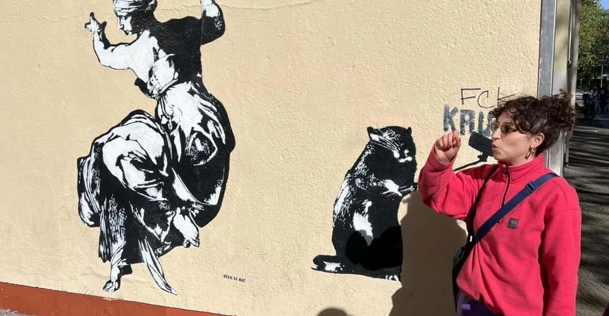 Street art murals in Schöneberg and the Urban Nation street art museum in Berlin, Germany